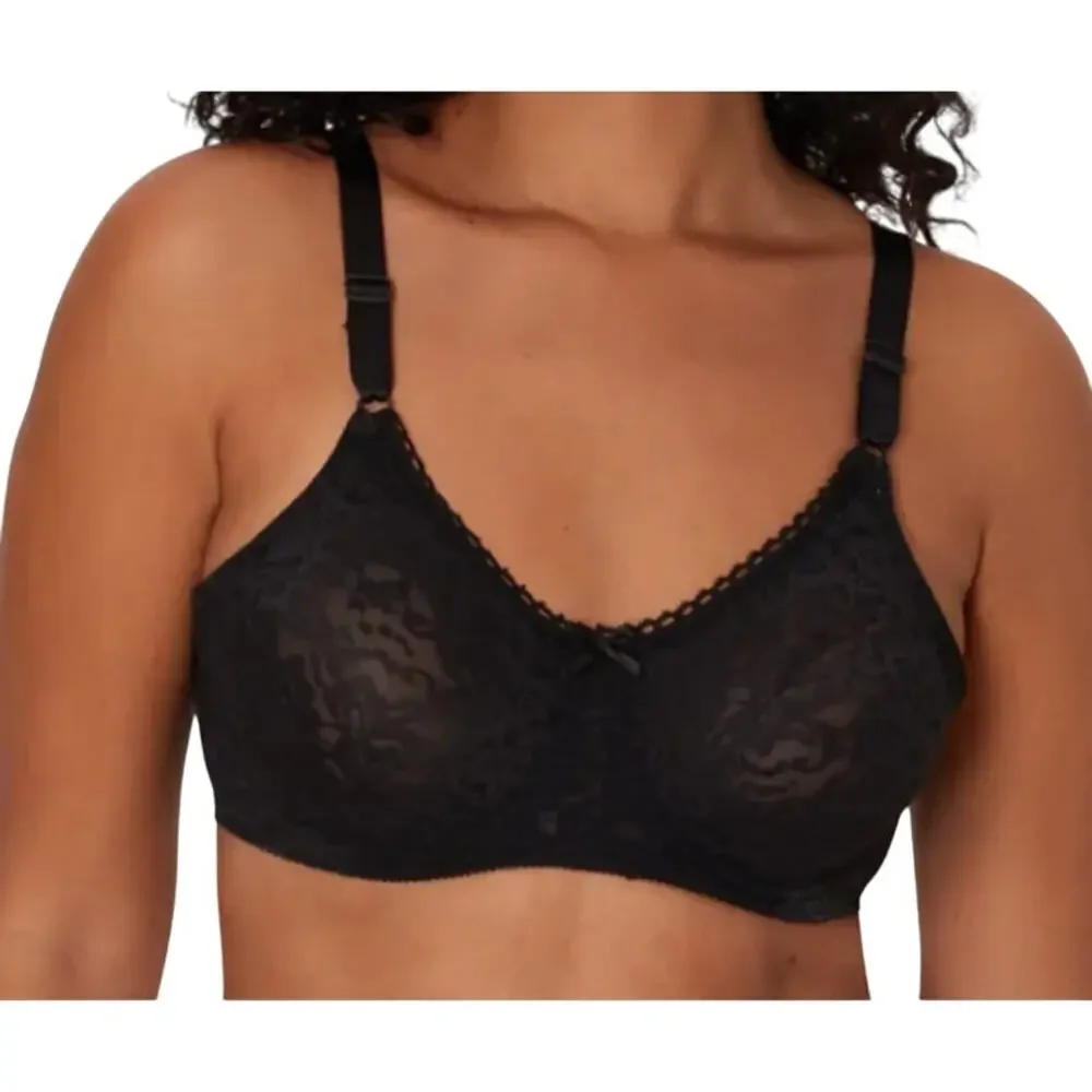 Bali Lace 'N Smooth Underwire Bra Black Womens 36C